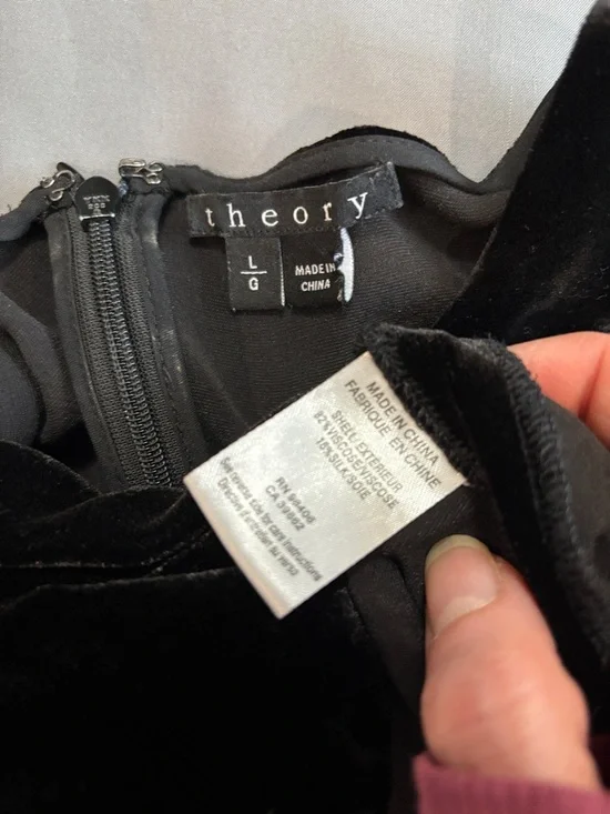 Theory Black Velvet Silk Blend Sleeveless Shell Top High Low Large - Picture 13 of 14